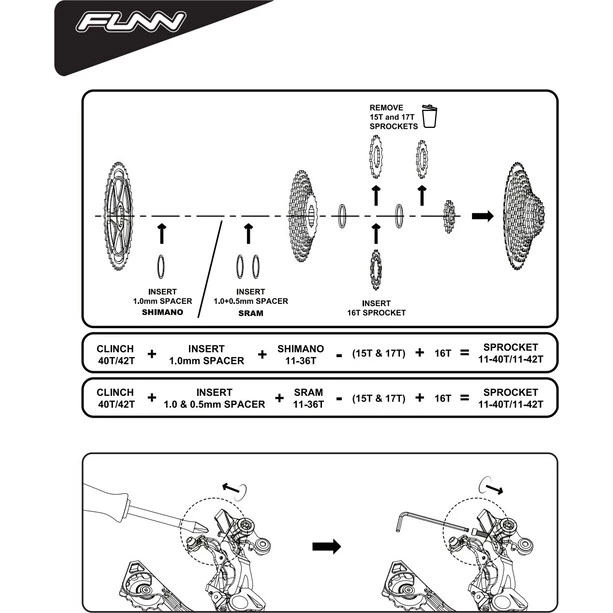 Funn Transmission Kit De Conversion 42 Dents 10 Vitesses Avec Pignon 16 Dents Pour SRAM, Rouge