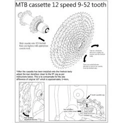 Kcnc Transmission MTB Cassette Pour SRAM XD 12 Vitesses, Orange/argent