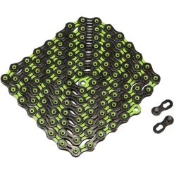 Kmc Transmission X11 SL DLC Super Light Chaîne De Vélo 11 Vitesses 118 Maillons De Chaîne, Noir/vert
