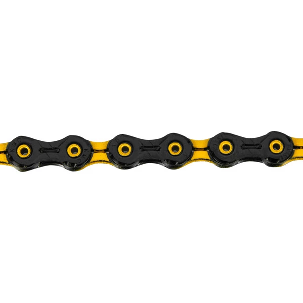 Kmc Transmission X11 SL DLC Super Light Chaîne De Vélo 11 Vitesses 118 Maillons De Chaîne, Noir/jaune – Image 2