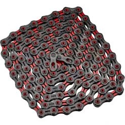 Kmc Transmission X11 SL DLC Super Light Chaîne De Vélo 11 Vitesses 118 Maillons De Chaîne, Noir/rouge