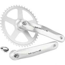 M-wave Pédaliers Pédalier 1 Vitesse 44 Dents Aluminium/Acier, Argent