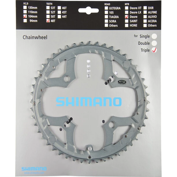 Shimano Transmission Deore FC-M591 Plateau Plateau, Gris