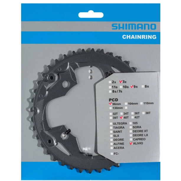 Shimano Transmission FC-M4000/M4050 Plateau 9 Vitesses, Noir