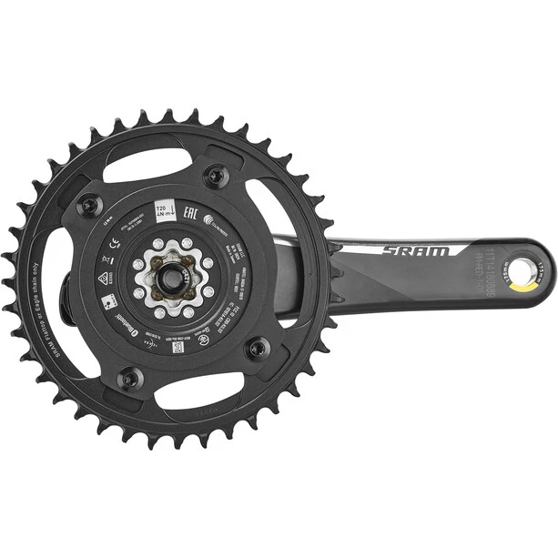Sram Pédaliers RED AXS Quarq D1 Power Meter Crankset 40 Teeth Dub, Noir