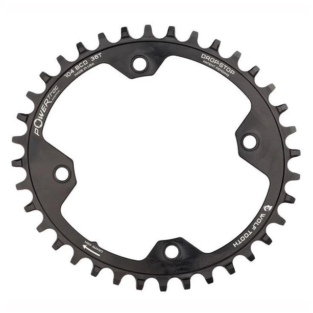 Wolf-tooth Transmission Plateau Oval 12 Vitesses Ø104mm BCD, Noir