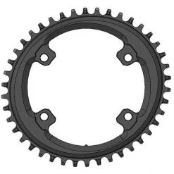Wolf-tooth Transmission Plateau Oval 4 Boulons Ø110mm BCD Shimano GRX, Noir