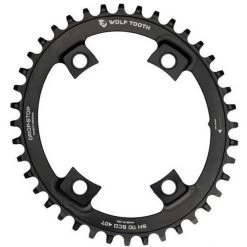 Wolf-tooth Transmission Plateau Oval Aysmmetric 4 Boulons Ø110mm BCD Shimano, Noir